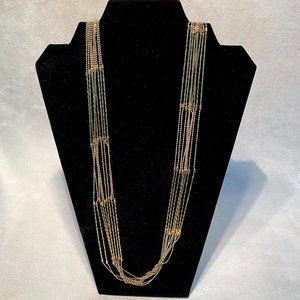 Tasha Multi Gold Strand Necklace 36"